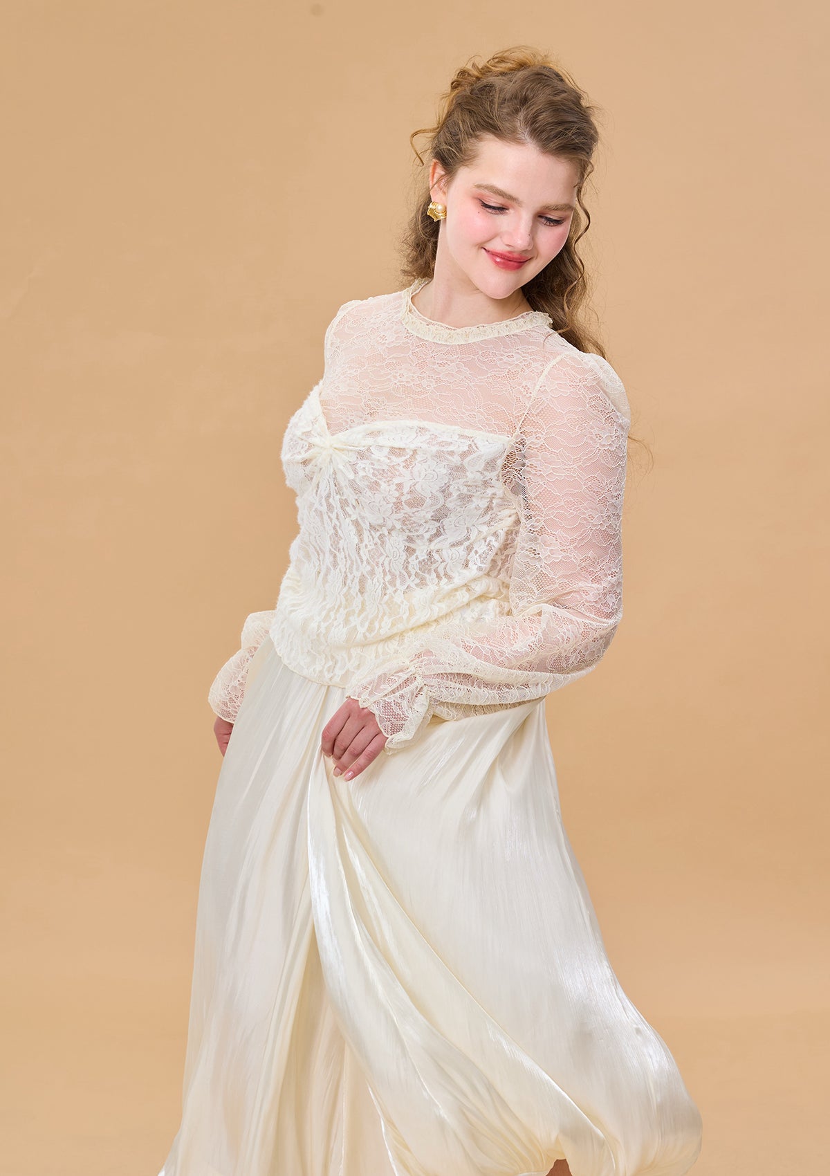 Curve & Plus White Butterfly Flora Skirt