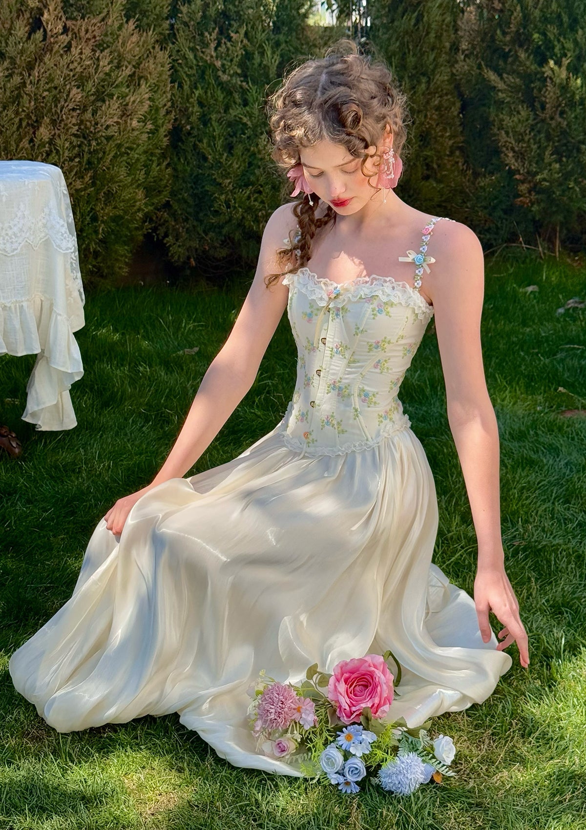 White Butterfly Flora Skirt