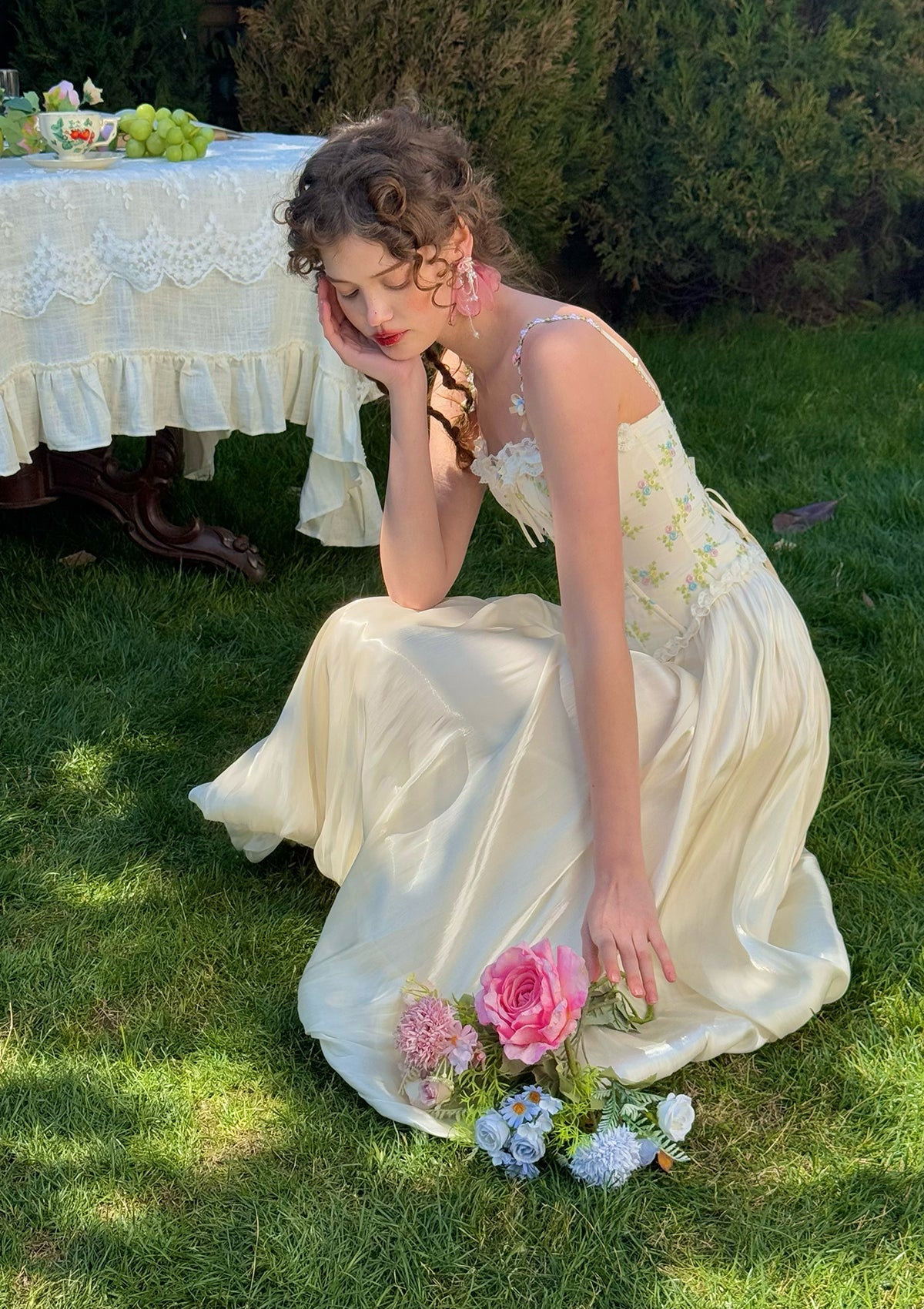 White Butterfly Flora Skirt