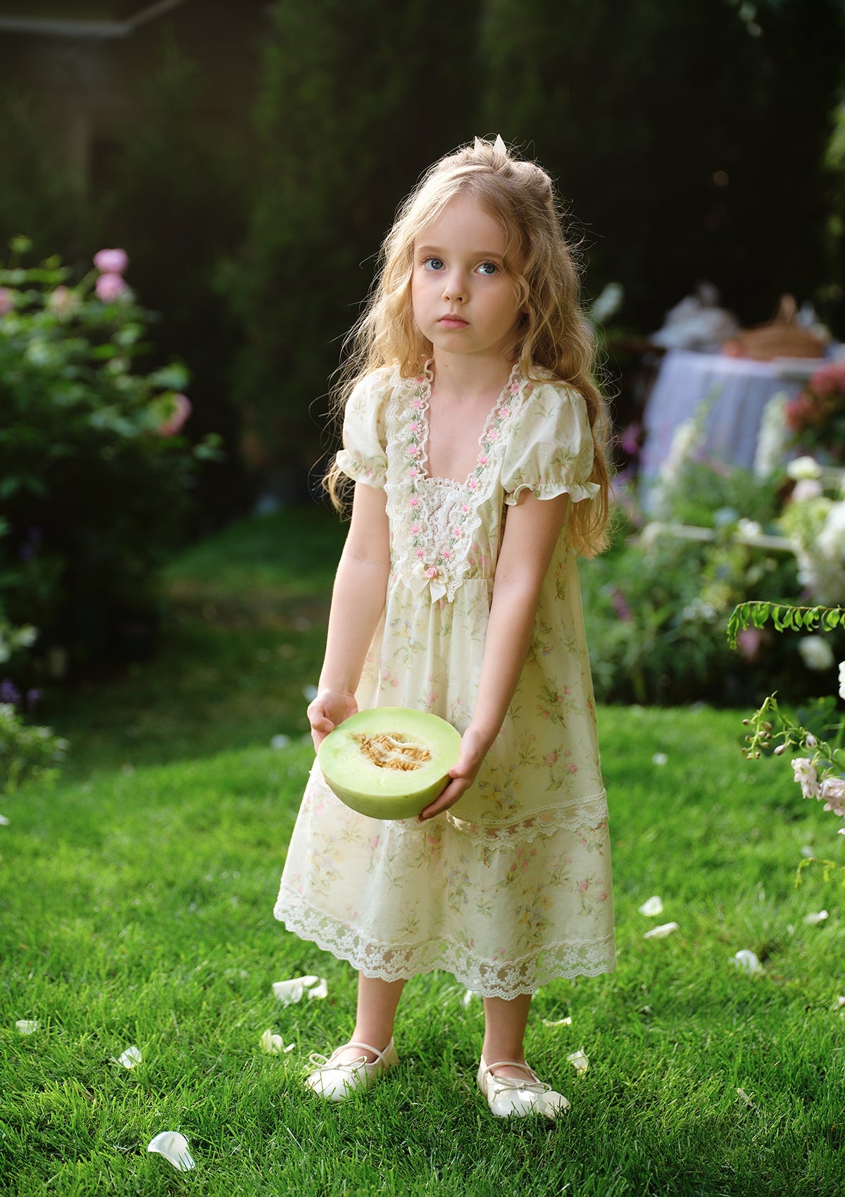 Toddler Girl Garden Tea Party Corset Dress
