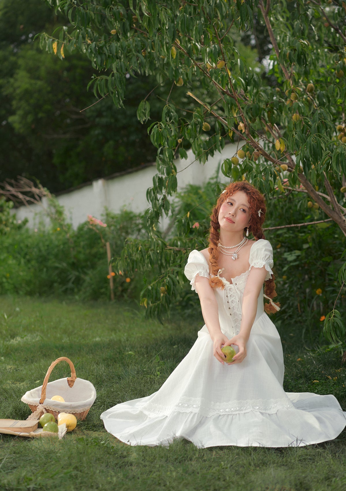 "Pure White" Wisteria Corset Dress