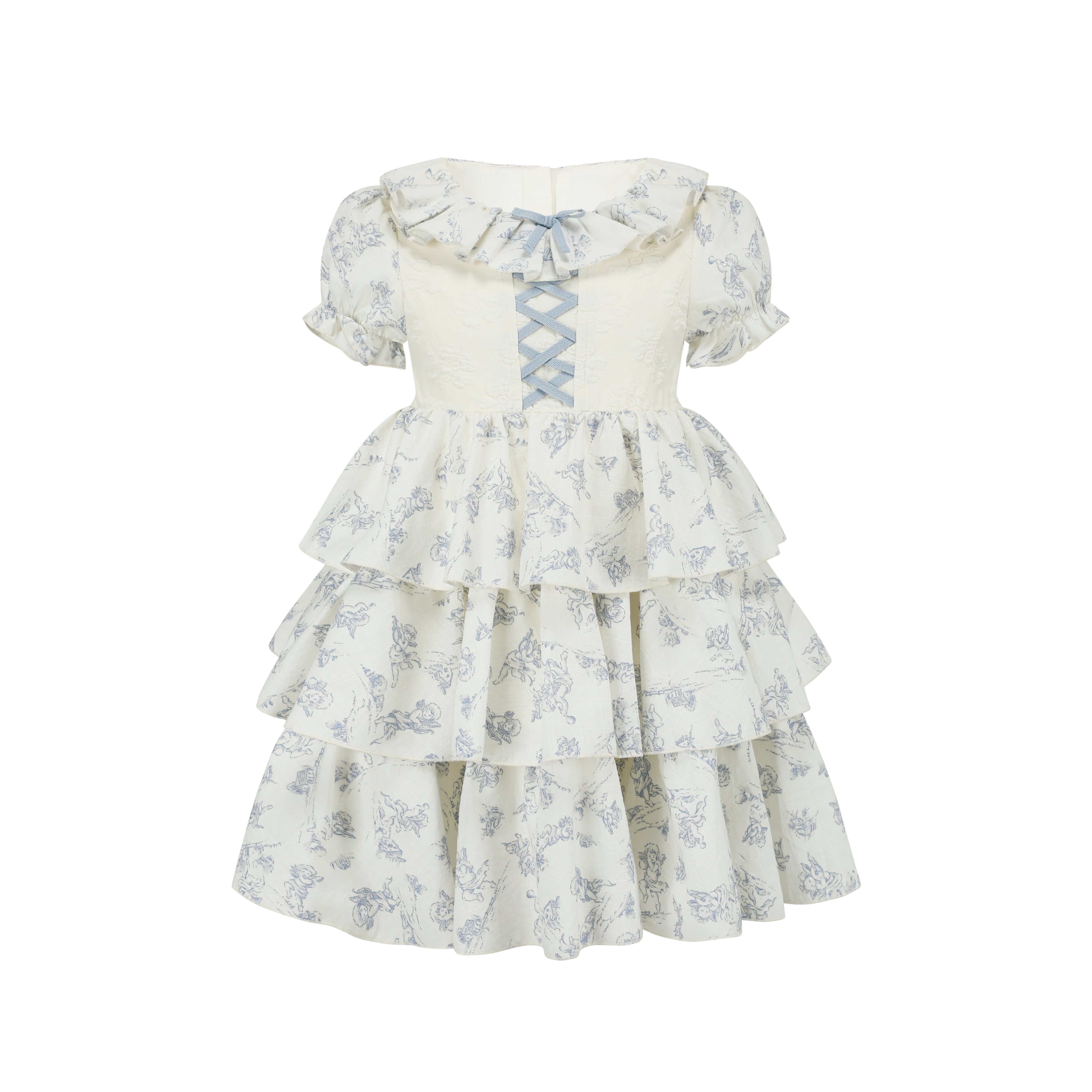 Toddler Girl Blue Dollhouse Corset Dress