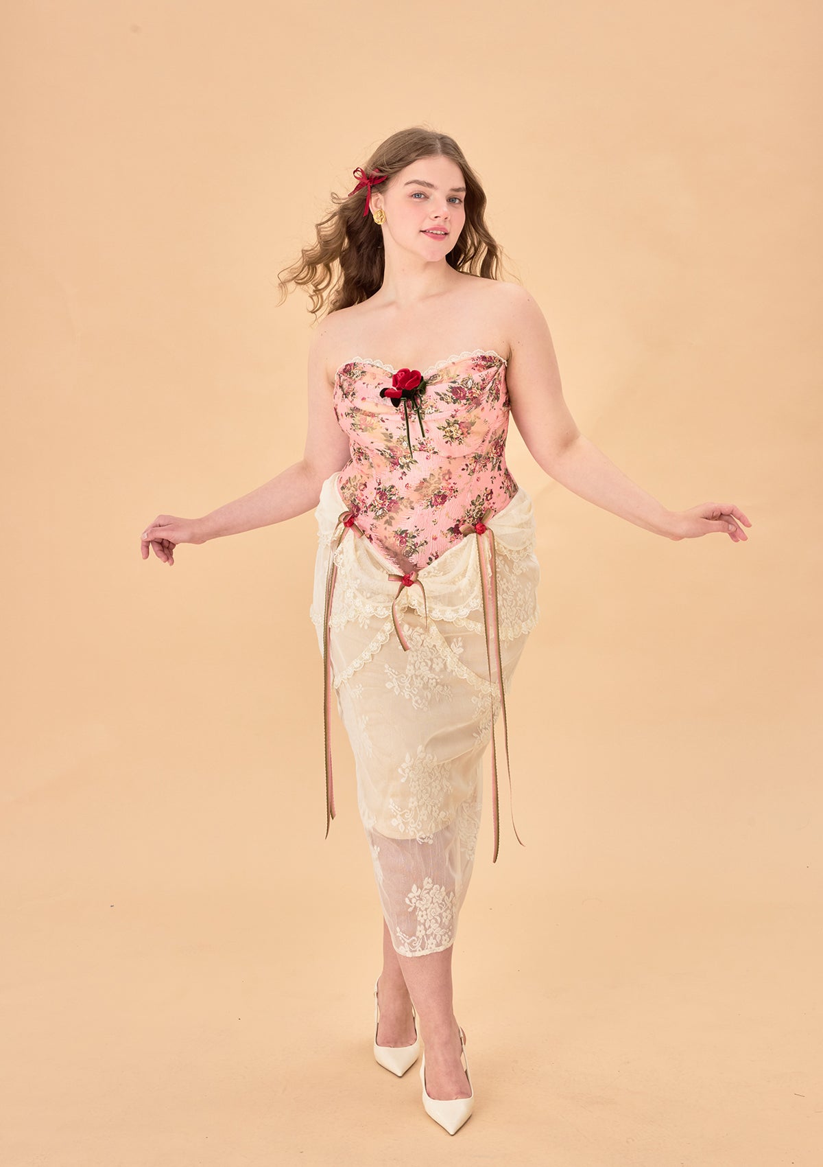 Curve & Plus Rose Sous La Lune Corset Dress