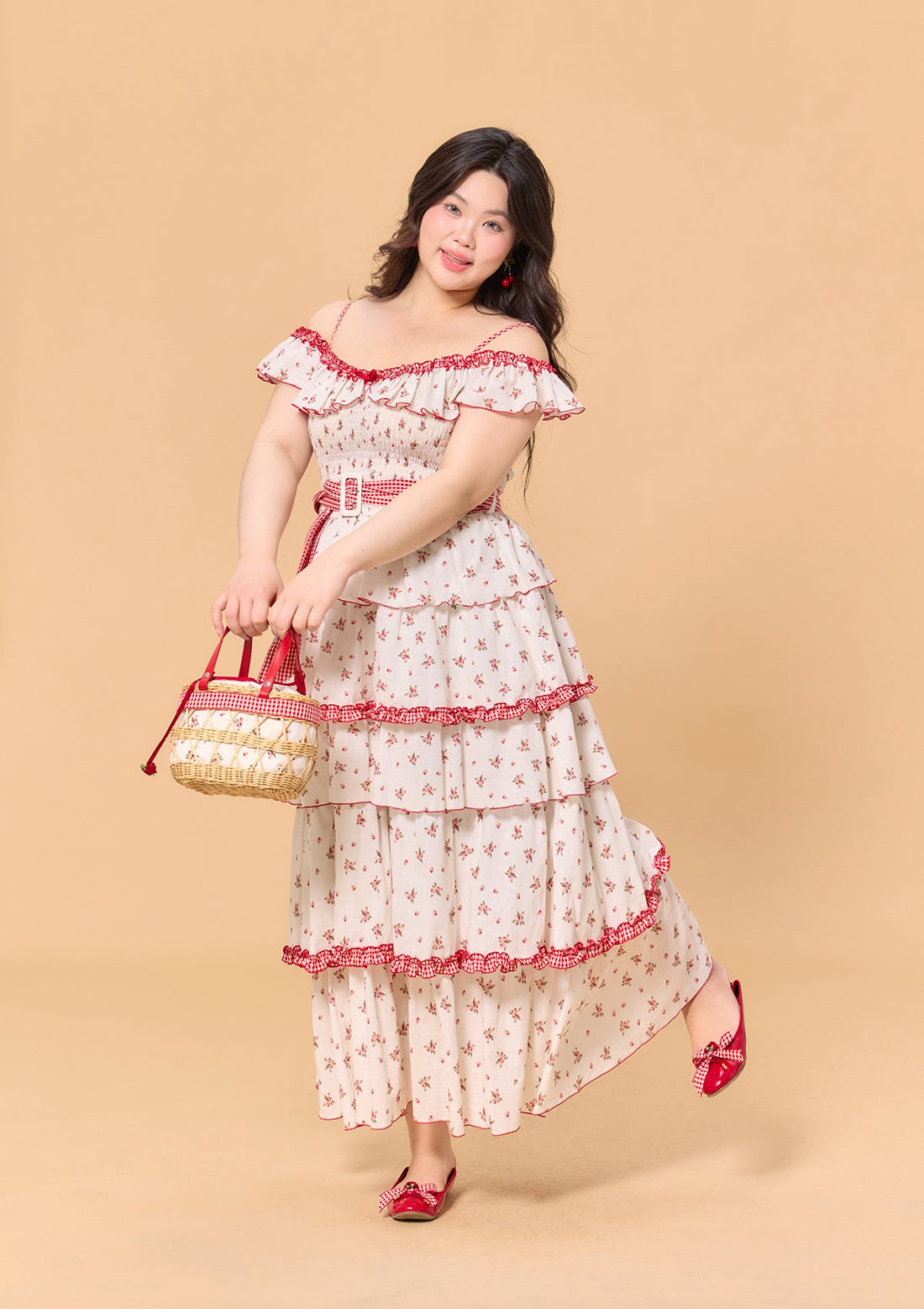 Curve &amp; Plus Red Hood Maiden Dress