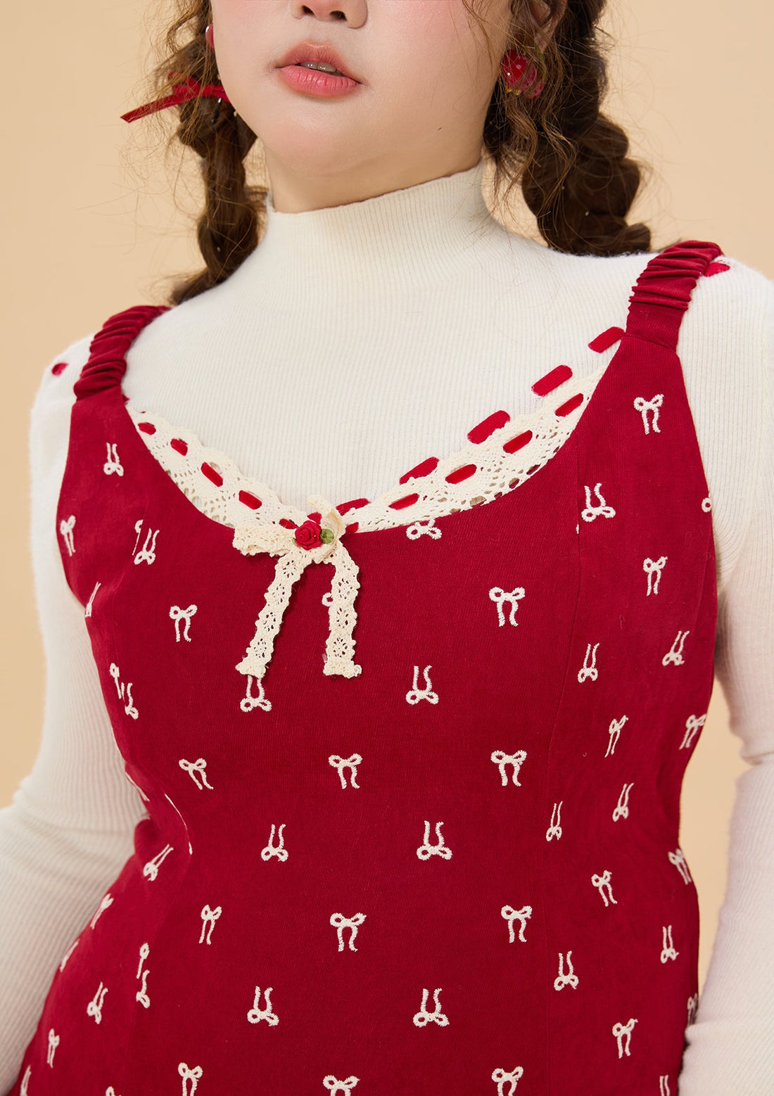 Curve &amp; Plus Strawberry Newspaper Office Dress