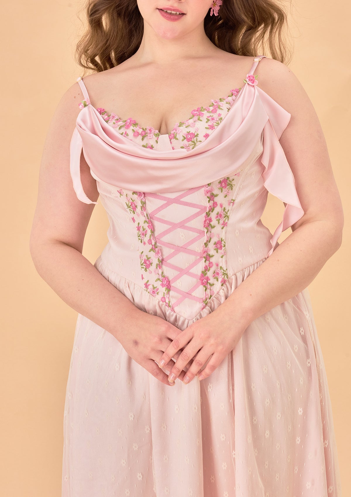 Curve &amp; Plus Tuberose Floral Loli Corset Dress