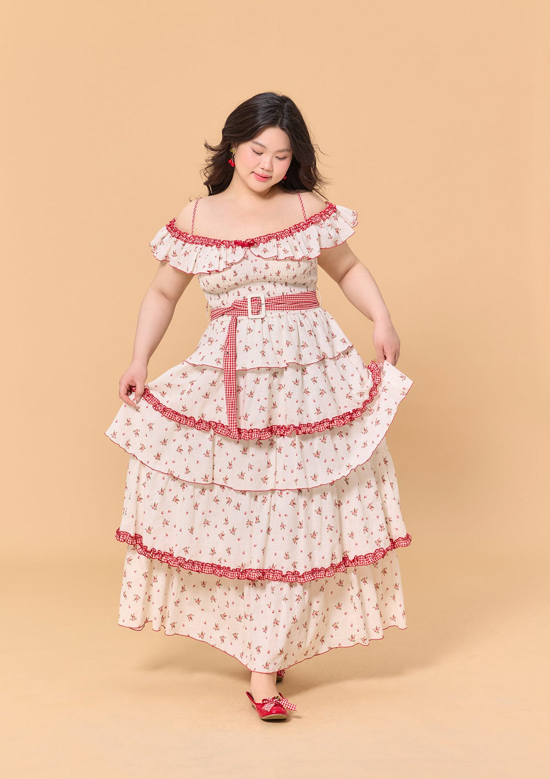Curve &amp; Plus Red Hood Maiden Dress