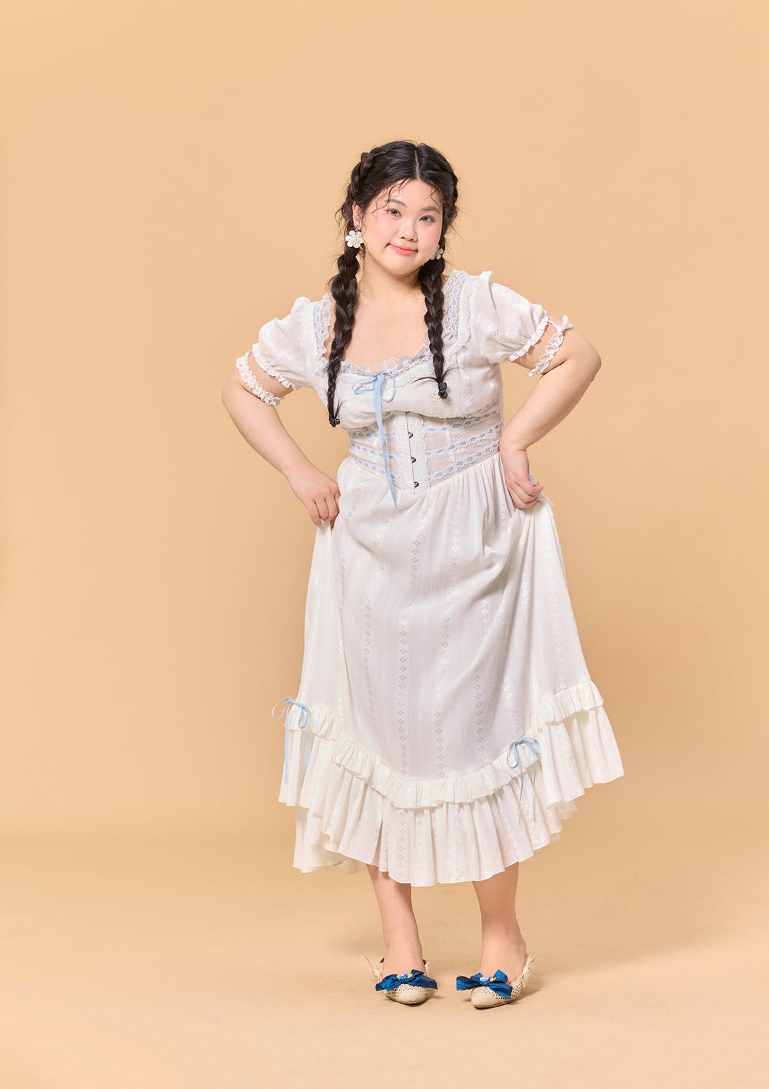 Curve &amp; Plus Dear White Pages Dress