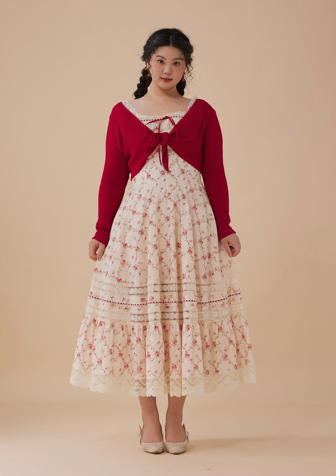 Curve &amp; Plus Strawberry Farm Knit Cardigan