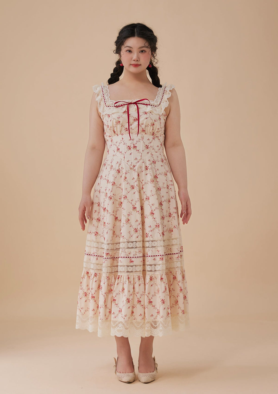 Curve &amp; Plus Red Garnet Corset Dress