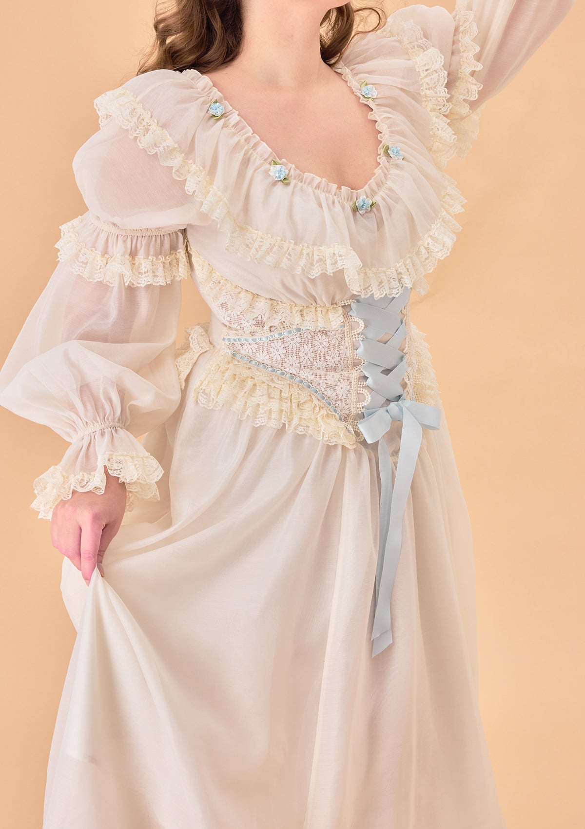 Curve &amp; Plus Blue Hydrangea Corset Dress