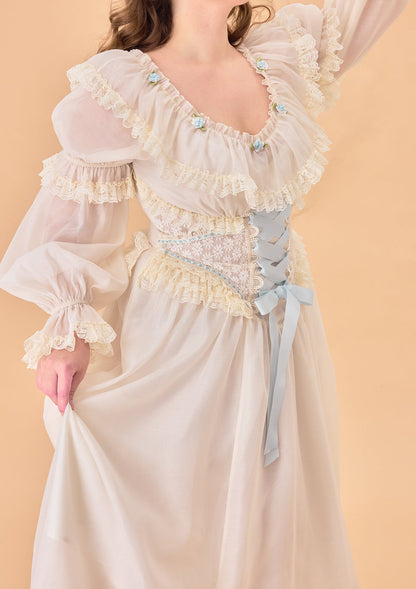 Curve &amp; Plus Blue Hydrangea Corset Dress