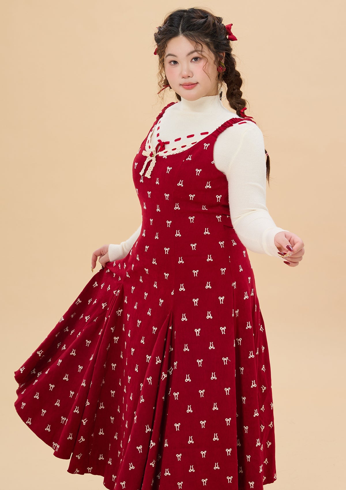 Curve &amp; Plus Strawberry Newspaper Office Dress