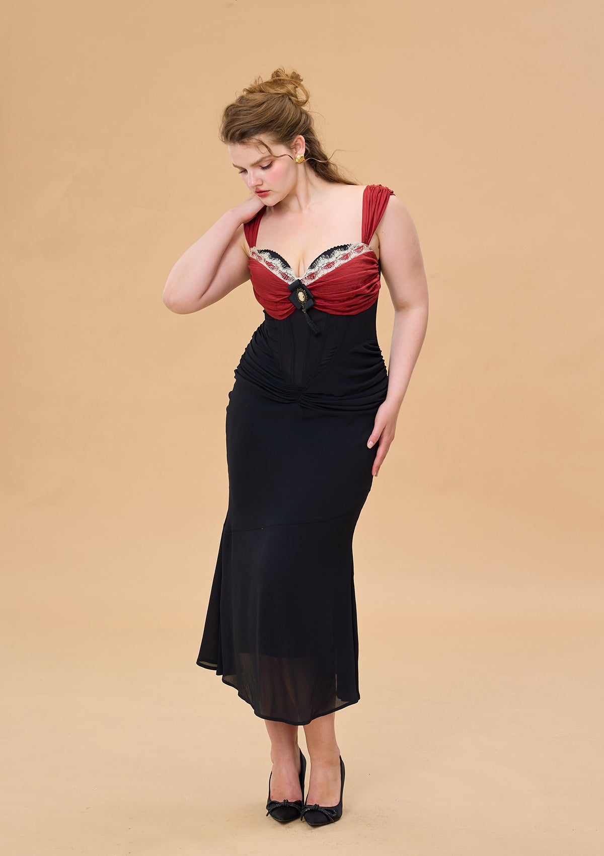 Curve &amp; Plus Shaking the Wine Glass Corset Dress