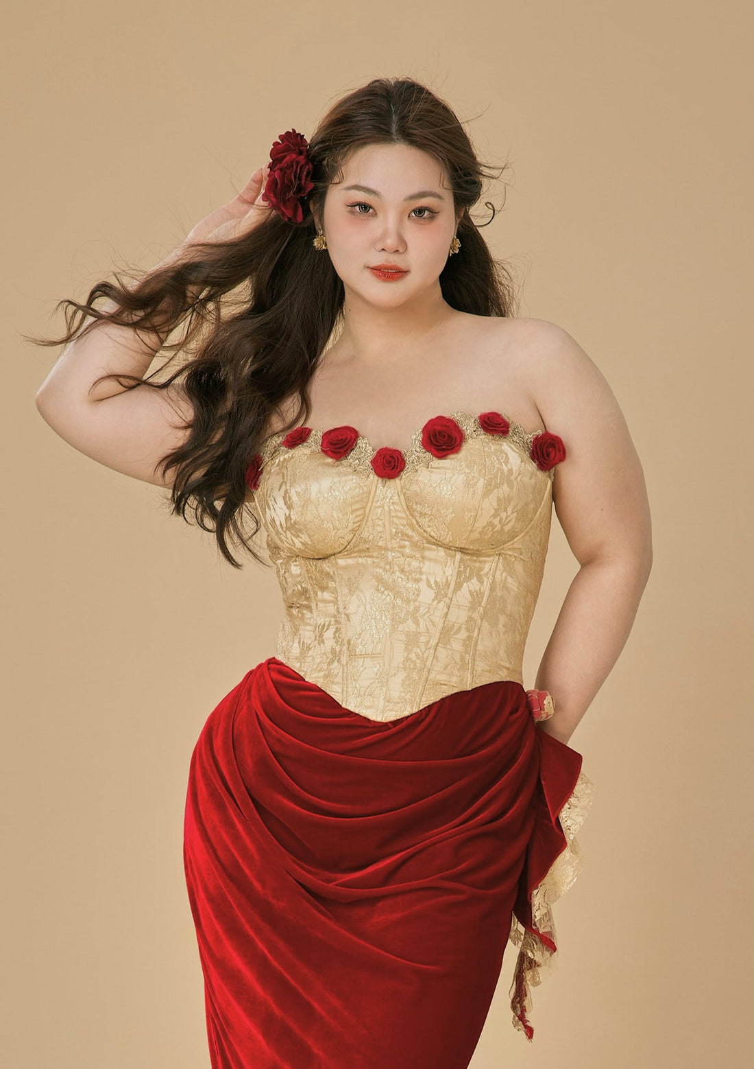 Curve &amp; Plus Wild Rosa in Spain Corset Dress