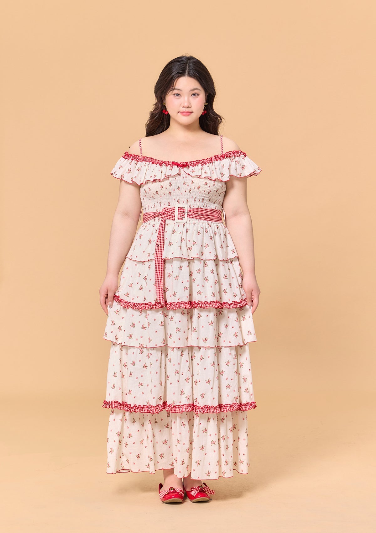 Curve &amp; Plus Red Hood Maiden Dress