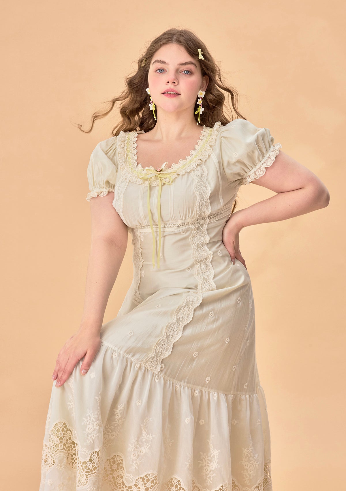 Curve &amp; Plus Green Grapes Dress