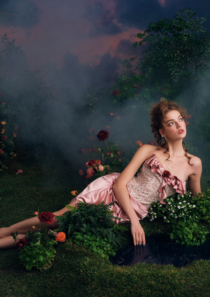 &quot;Nocturnal Talk Garden&quot; Fish Tail Dress