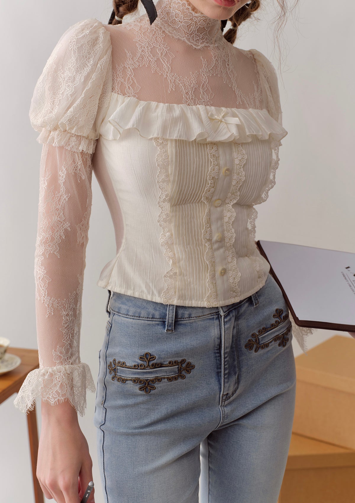 Berries Fashion Editor Underlay Lace Top