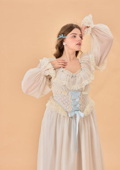 Curve &amp; Plus Blue Hydrangea Corset Dress