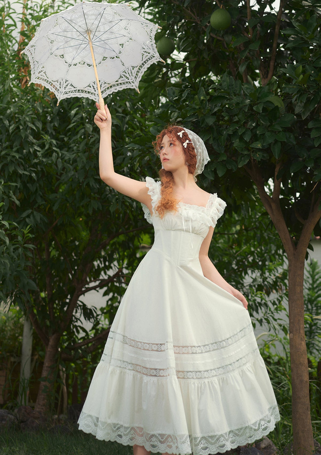&quot;Pure White&quot; Garnet Corset Dress