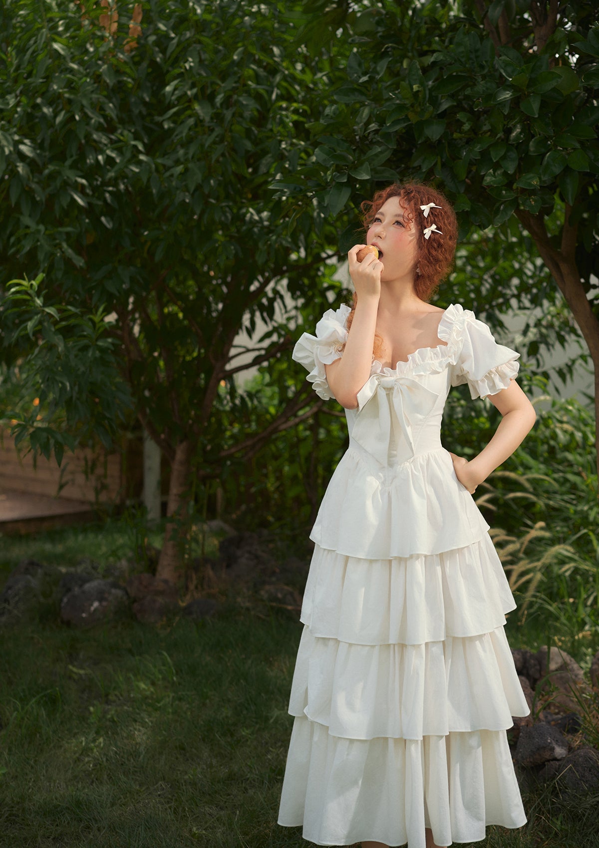 &quot;Pure White&quot; Coral Island Corset Dress