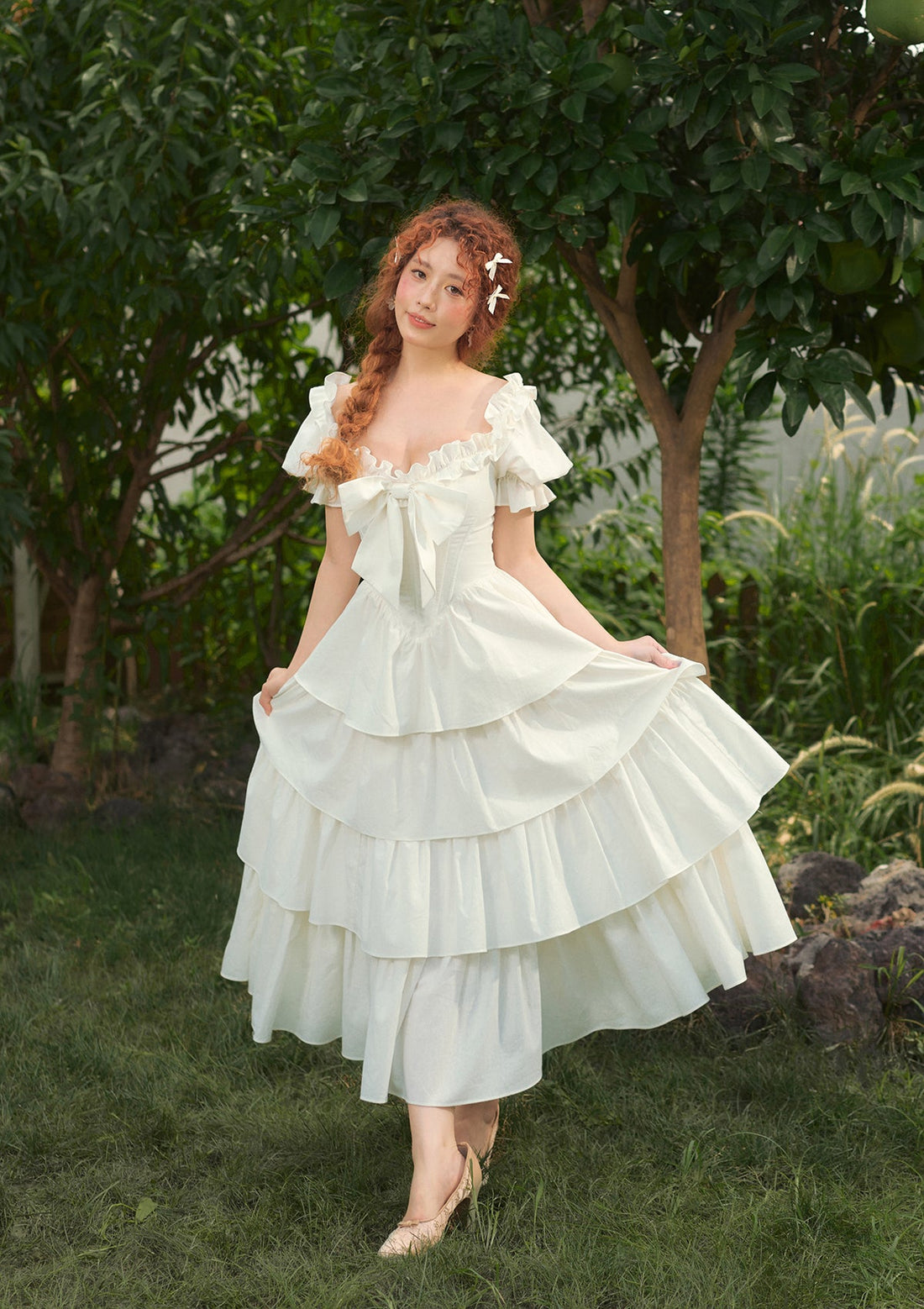 &quot;Pure White&quot; Coral Island Corset Dress
