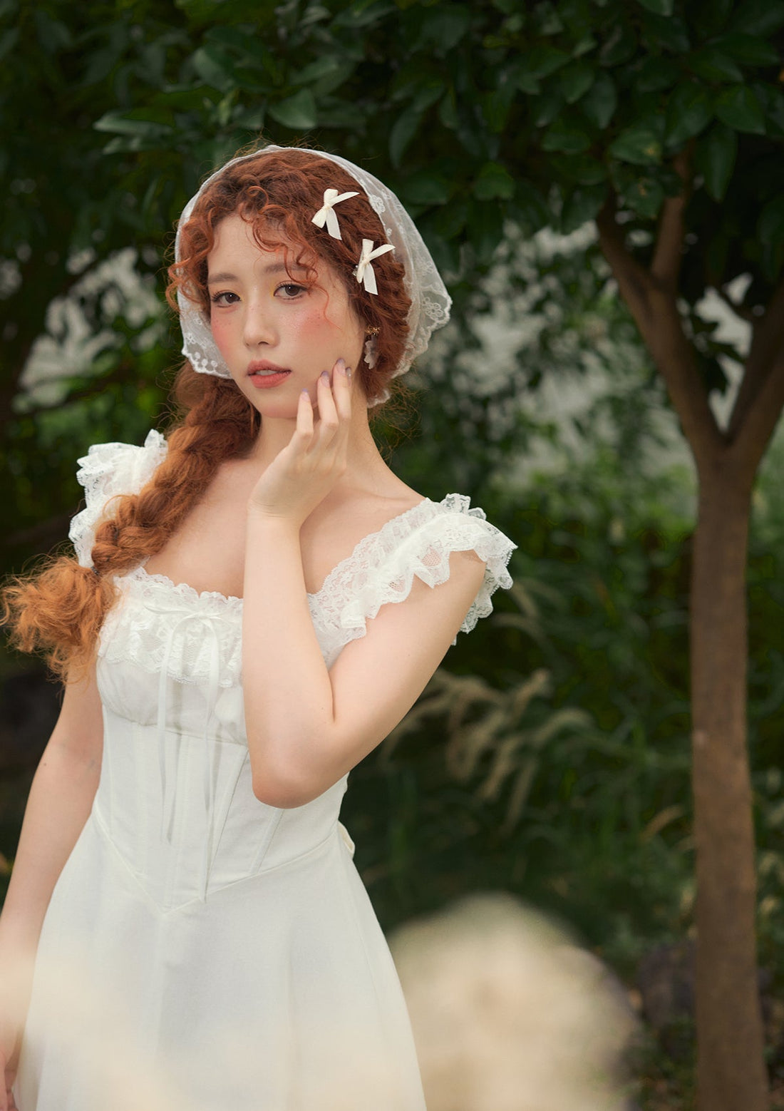 &quot;Pure White&quot; Garnet Corset Dress