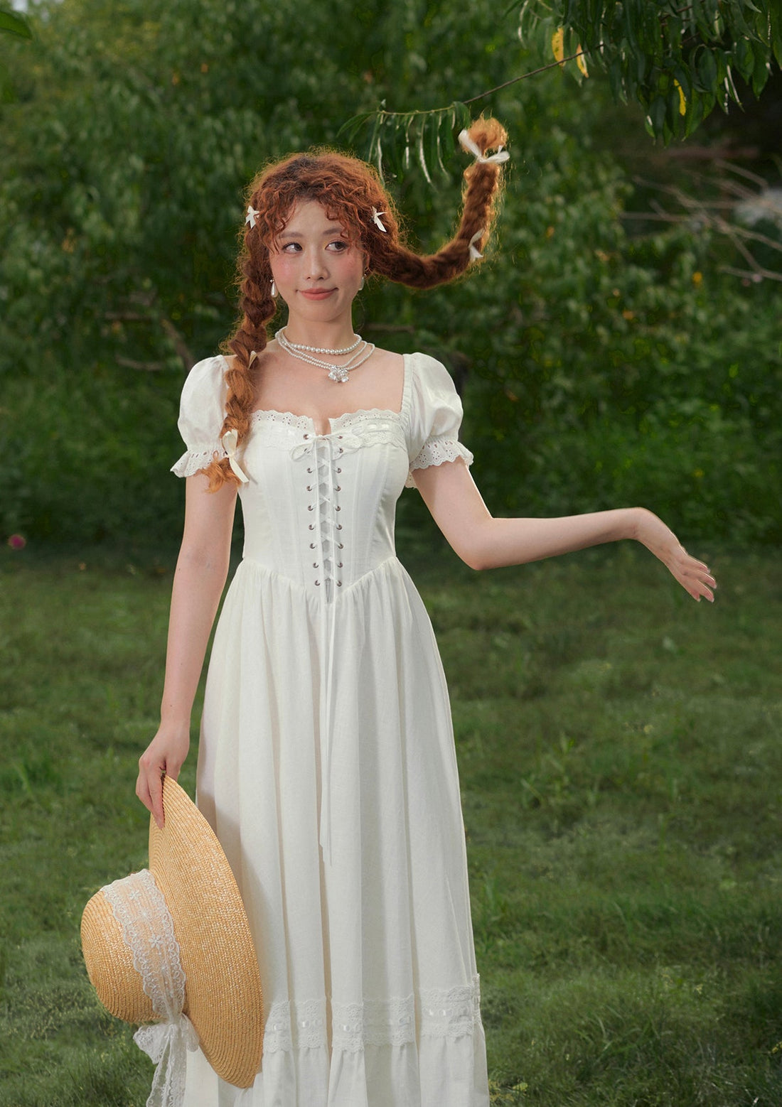 &quot;Pure White&quot; Wisteria Corset Dress