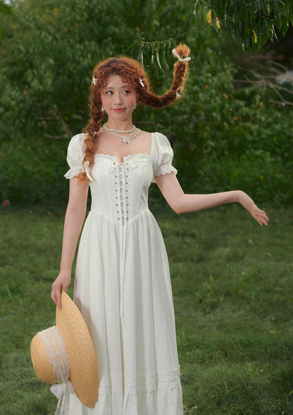 &quot;Pure White&quot; Wisteria Corset Dress