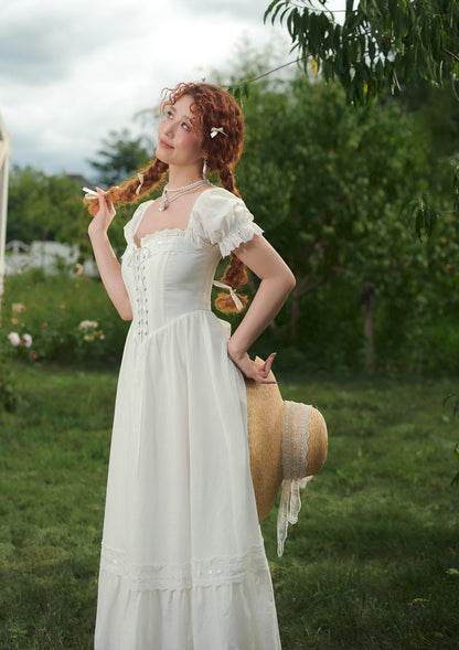 &quot;Pure White&quot; Wisteria Corset Dress