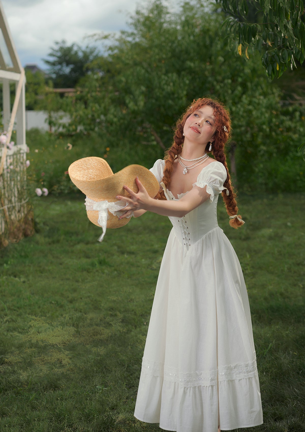 &quot;Pure White&quot; Wisteria Corset Dress