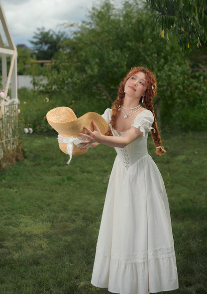 &quot;Pure White&quot; Wisteria Corset Dress