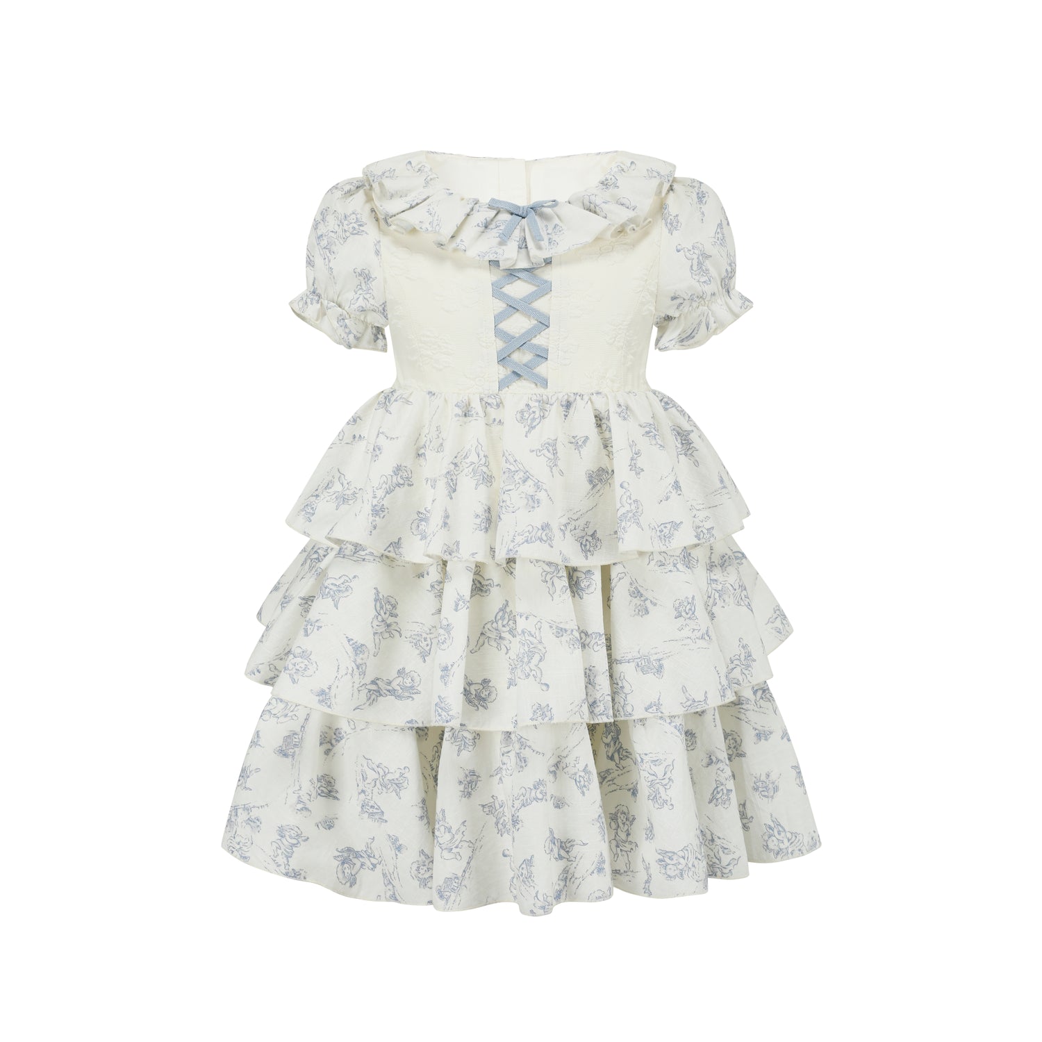 Toddler Girl Blue Dollhouse Corset Dress