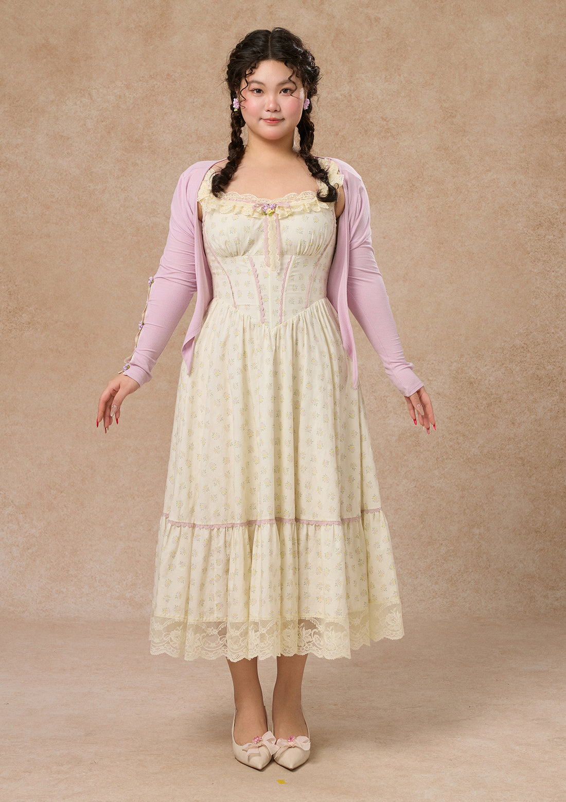 Curve&amp;Plus Cream Clove Dress