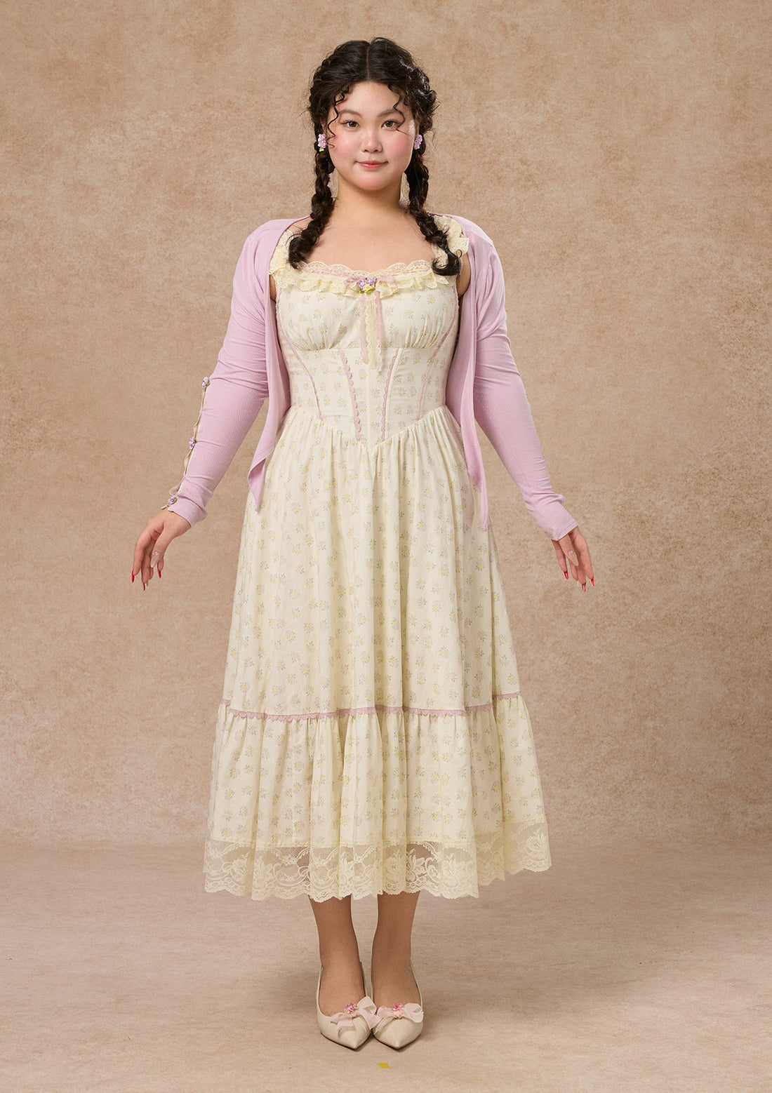 Curve&amp;Plus Cream Clove Cardigan