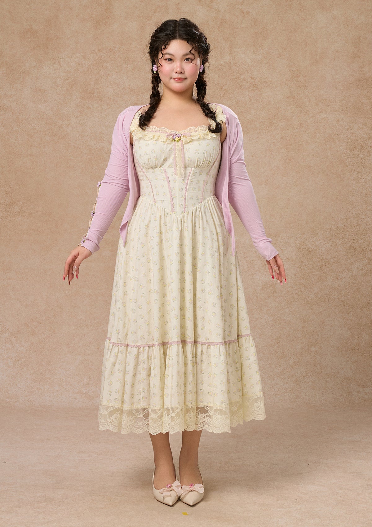 Curve&amp;Plus Cream Clove Cardigan