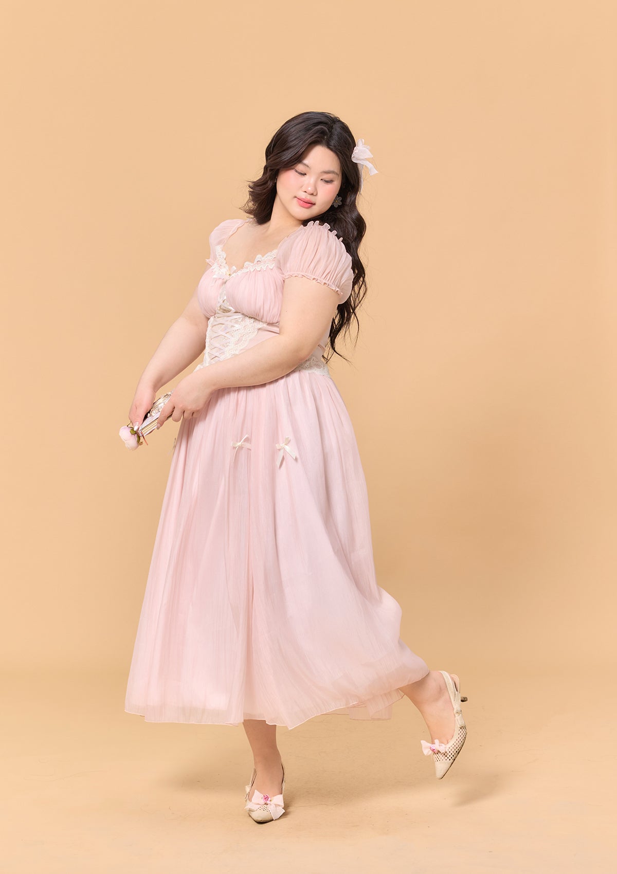 Curve &amp; Plus Pink Mist Fairy Dress