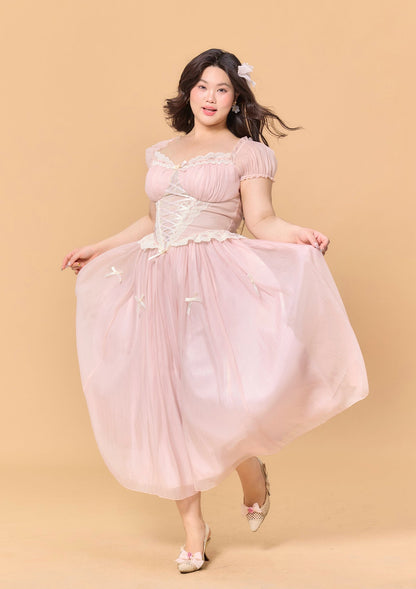 Curve &amp; Plus Pink Mist Fairy Dress
