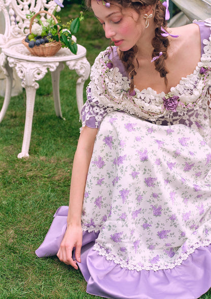 Purple Jacquard Vine Corset Dress