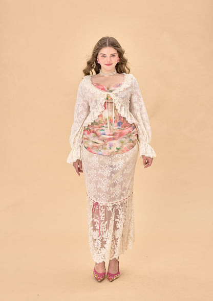 Curve &amp; Plus Floral Mirror Skirt