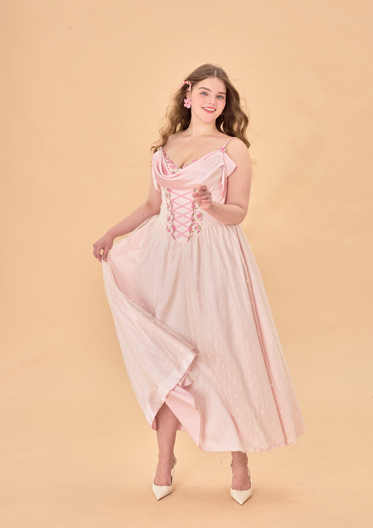 Curve &amp; Plus Tuberose Floral Loli Corset Dress