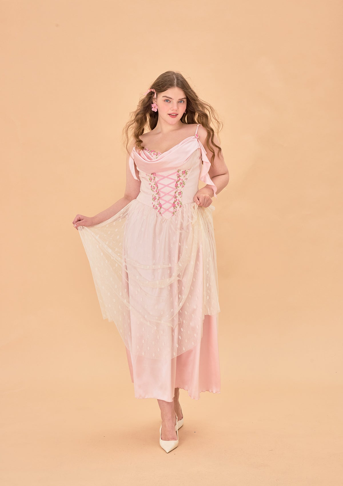 Curve &amp; Plus Tuberose Floral Loli Corset Dress