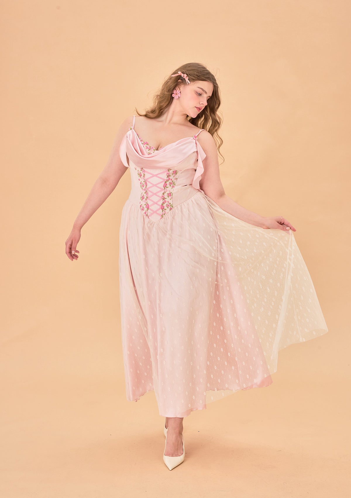 Curve &amp; Plus Tuberose Floral Loli Corset Dress