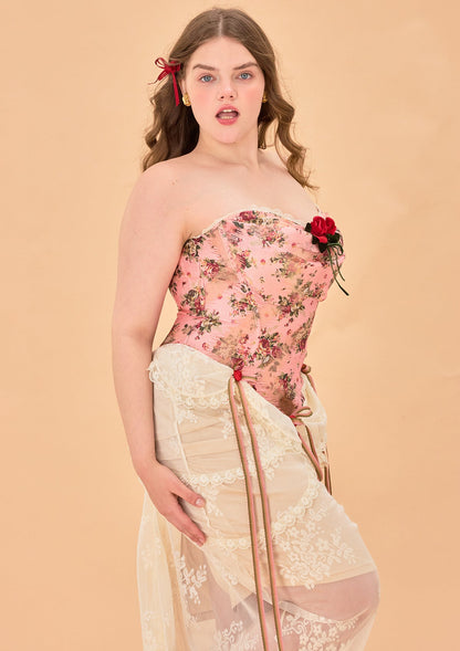 Curve &amp; Plus Rose Sous La Lune Corset Dress