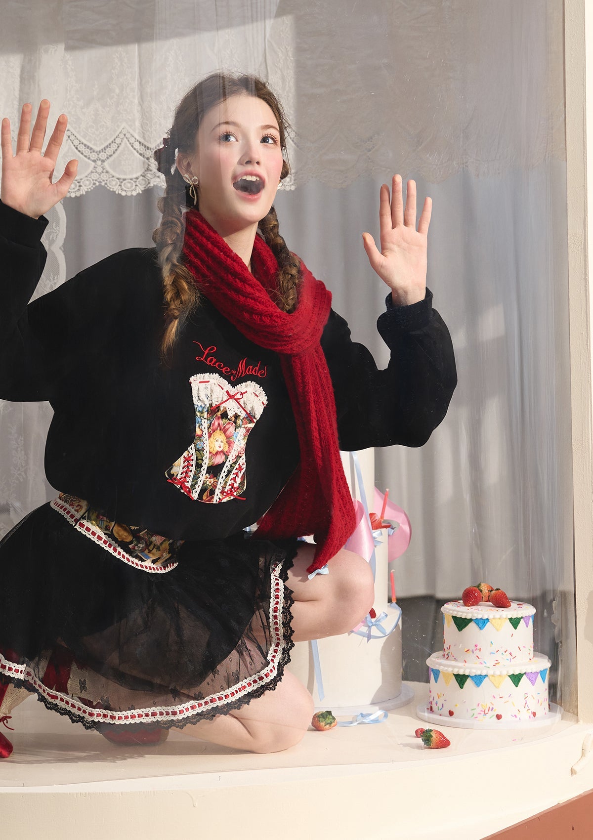 Curve &amp; Plus Berry Brownie Hoodie