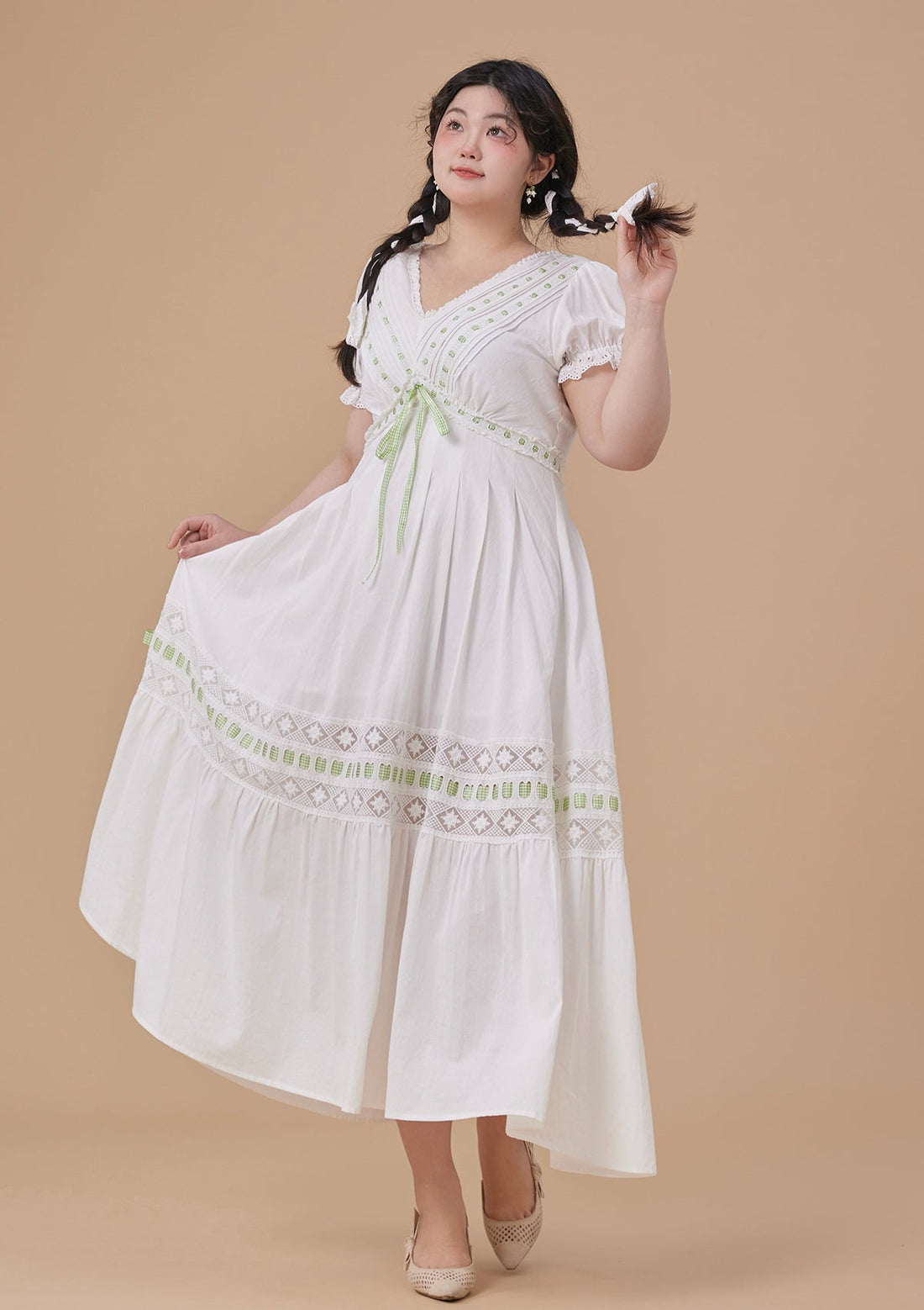 Curve &amp; Plus Green Apple Paradise Dress